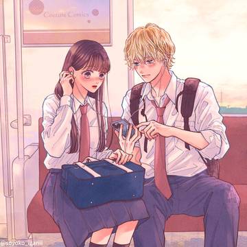 shoujo manga, original male and female characters, love / イヤホン半分ずつの心の中
