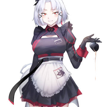 Drake (NIKKE: The Goddess of Victory), NIKKE: The Goddess of Victory, silver hair and red eyes / PERFECT MAID