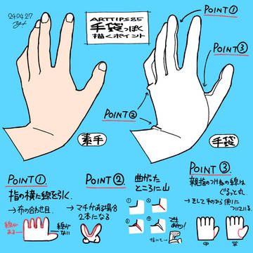tutorial, gloves / TIPS85「素手を手袋っぽくするポイントのメモ」 / April 28th, 2024