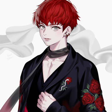 red hair, original, boy / 薔薇