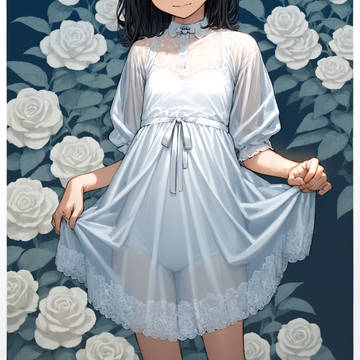 AI-generated Illustration, girl with glasses, glasses / 白薔薇