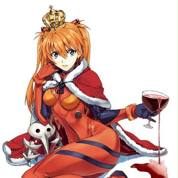 Asuka, evangelion, wine glass / アスカ