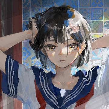 original, girl, sailor uniform / 蓝