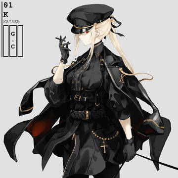 blonde, military uniform, cool beauty / "Kaiser"