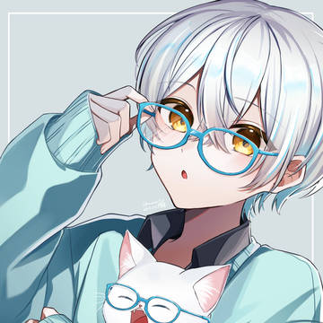 boy, original, glasses / 猫眼鏡男子