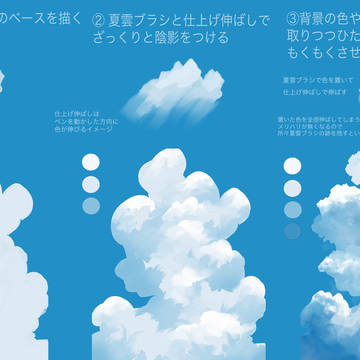 creation, original, clouds / 雲のイラストメイキング