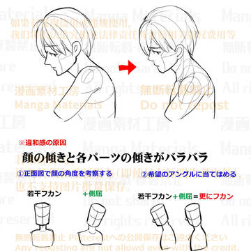 how to draw, human body, body / 個人メモ：真横アングルのよくある違和感