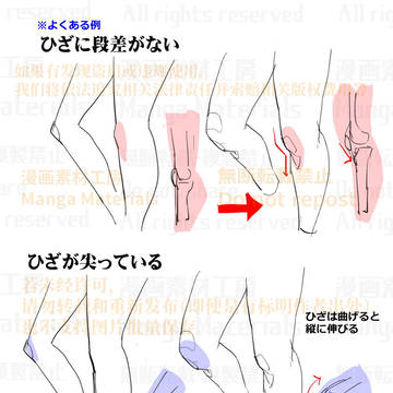 how to draw, human body, body / 個人メモ：膝のよくある違和感