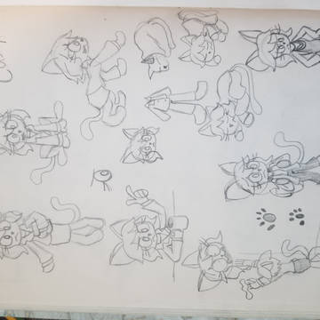 Original, cat, cartoon / Another cat drawing
