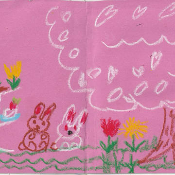 original, illustration, rabbit / 桜のカード