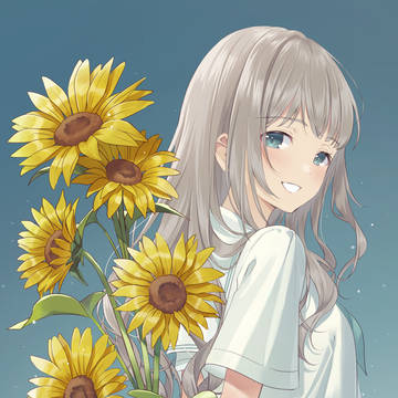 girl, original, sunflower / 🌻