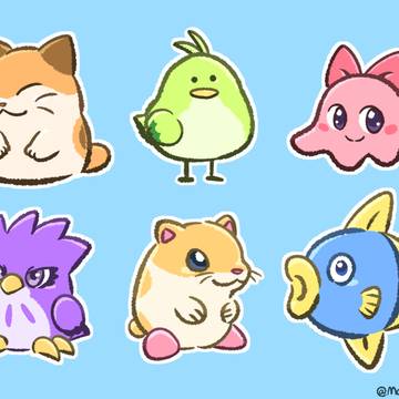 Kirby, Nago, Pitch / 星のカービィ３🐹🐟🦉🐱🦜🐙