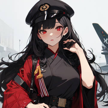 AI-generated Illustration, military uniform, original character / 広瀬絵美 Emi Hirose