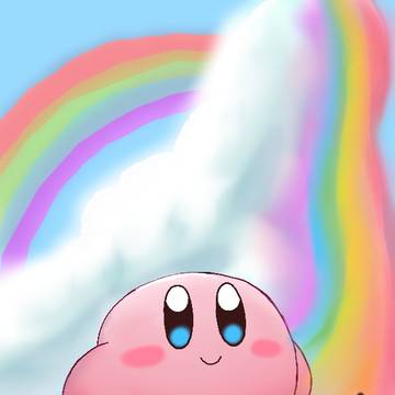 kirby, Kirby, rainbow / 虹を見に来たカービィちゃん