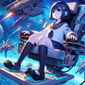 girl, young girl, sailor uniform / パイロットJK